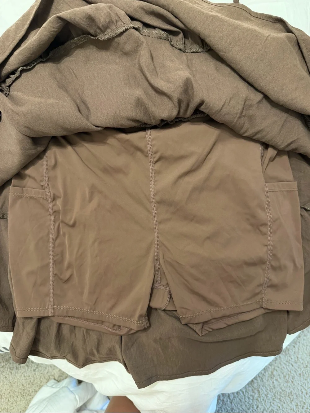 Amazon Brown Ruffle Mini Skort - Picture 3 of 4